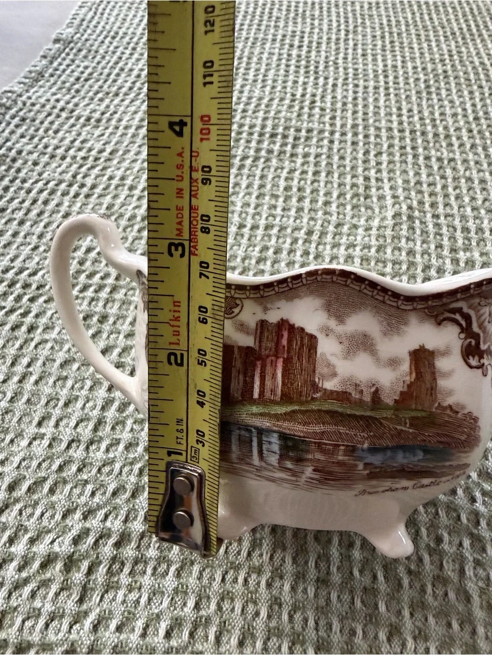 Vintage Johnson Brothers Cream and Brown Transferware Creamer and Sugar Set
